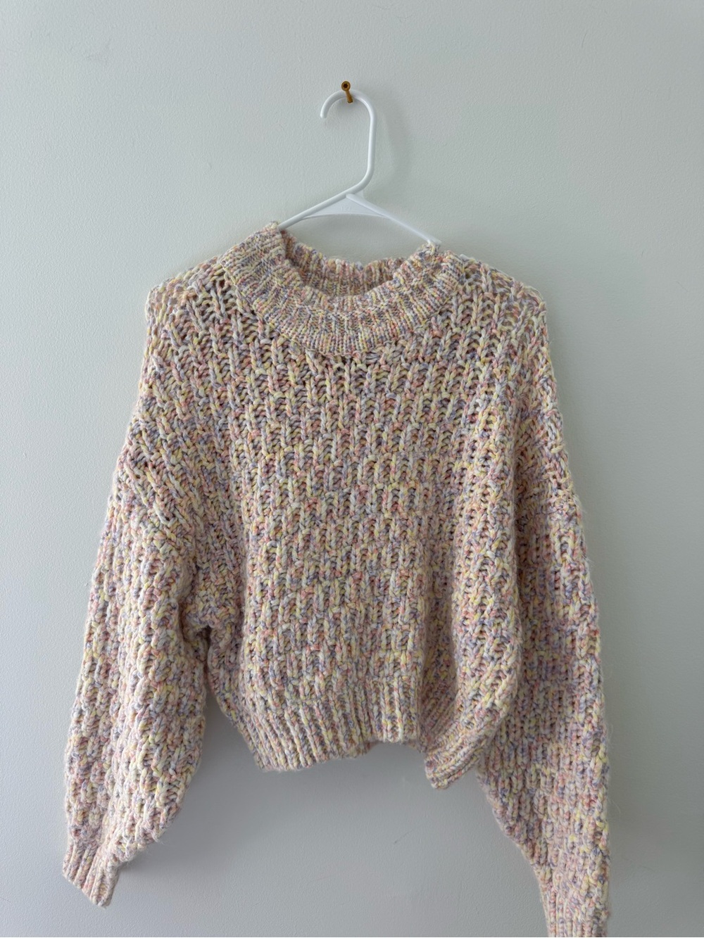 Universal Thread Soft Pastel Crochet Oversized Sweater - Multicolored